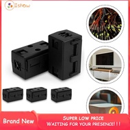 ISHOWMAL❤️ Ferrite Ring Core Black Clip-On Square Ferrite Core Noise Suppressor Cable Clamp