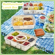 4Grid /8 Grid Snack Box Container, Portable Travel Charcuterie Board with Lid, Refrigerator Food Sto