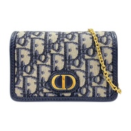 藍色 緹花帆布 Montaigne 30 Nano 肩背包【Dior 迪奧】