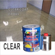 CLEAR EPOXY 5L Epoxy paint ( GREENTECH EPOXY ) Cat Lantai ( 4L + 1L Hardener )  Floor Coating PROTECTIVE WATERPROOF