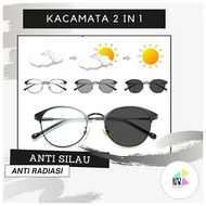 2 in 1 Glasses - Photochromic Anti-Radiation Computer/hp & Anti-Glare UV - KMB 2 IN 1
