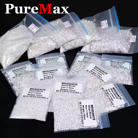 Premium 0.7mm-30ct Full Size Loose Moissanite Stone Factory Wholesale D Color Small Size Loose Moiss