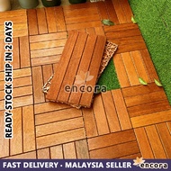 [1PC] Encora 60cm x 30cm & 30cm x 30cm Deck Outdoor Solid Wood Floor DIY Installation Interlocking F