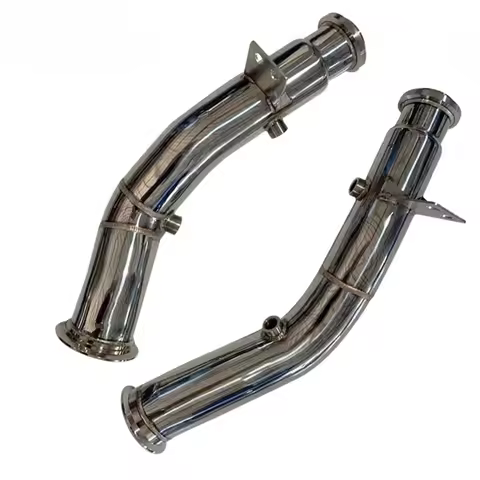 High quality hot sellin Stainless Steel Polished Catless Exhaust Downpipe For Mercedes BENZ W205 C43