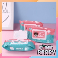 PINK BERRY 6039 Baby Wipes Fragranceless Wipes 80 Sheets Baby Wipes Tissue PURE Baby Wipes Non-Perfu