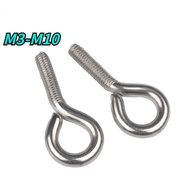 [HNK] Closed Hook with Ring Screw 304 Stainless Steel Ring Screw Sheep Eye Screw Galvanized Screw M3/M4/M5/M6/M8/M10