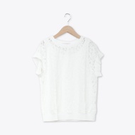 [CUMAR] Lace Dropped Shoulder Sleeve Top White