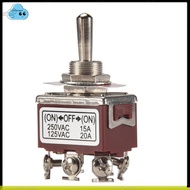 AC 250V/15A 125V/20A ON/OFF/ON 3 Position DPDT Momentary Toggle Switch
