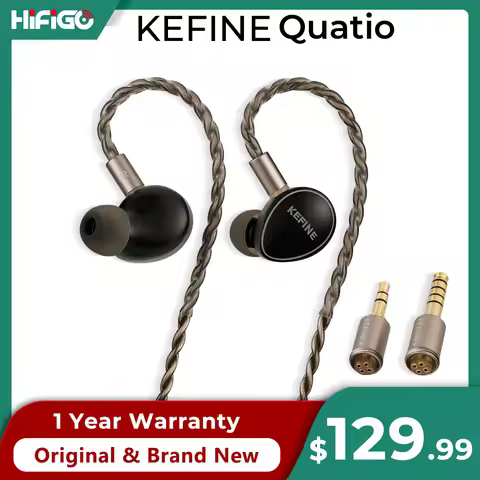 KEFINE Quatio 2DD+2BA Hybrid Drivers In-ear Earphones With Replaceable Tuning Nozzles 3.5mm+4.4mm Ca