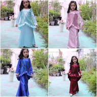 RAYA 2021 Baju Maroon Pink mint Peplum kurung Sequin budak perempuan | Malay traditional wear clothe