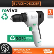 BLACK + DECKER 12V REVIVA Cordless Drill Driver REVDD12C Screwdriving &amp; Drilling Tool (REVDD12)