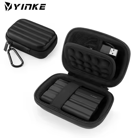 YINKE Portable Travel Storage Shockproof ＆ Waterproof Protective SSD Case,Compatible with Samsung T7