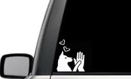 Dog Highfive Handshake Heart Love Dog Lover Friendly Cute Inspirational Relationship Quote Window Laptop Vinyl Decal Decor Mirror Wall Bathroom Bumper Stickers for Car 5 Inch