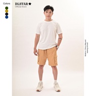 DLSTAR Unisex Comfort Fit Utility Cotton Cargo Shorts with Elastic Waistband