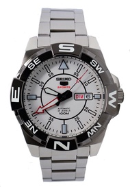 Karnvera Shop Seiko 5 นาฬิกาข้อมือชาย Men's watch Automatic White Dial Satinless Steel Strap SRPA63K1