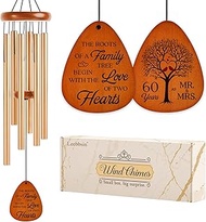 Leebbsin 60th Wedding Anniversary Wind Chime, Happy 60th Anniversary Romantic Gifts for Couple, Pare