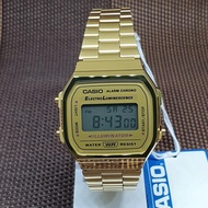 Casio A168WG-9WDF Vintage Alarm Unisex Stainless Steel Gold Watch A168WG-9W