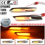 ไฟเครื่องหมายไฟ LED ด้านข้างสีเหลืองอำพันแบบไดนามิกไฟสัญญาณเลี้ยวกระพริบแบบ F10สำหรับ BMW 1 3 5ชุด E