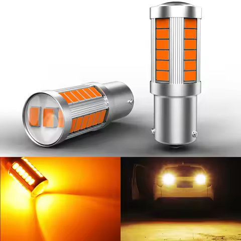 2pcs BAU15S PY21W Led Car Lighs 1200Lm High Power Orange DRL For Opel Astra j h g gtc Vectra c h Cor