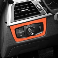 For BMW F30 F32 F34 Made of Alcantara Car Front Headlight Switch Knob Button Frame Sticker Trim Tuni