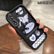 Casing Hp OPPO A31 2020 A8 Case ponsel pola Kupu-kupu berbentuk hati yang indah Anti Drop hitam dan 