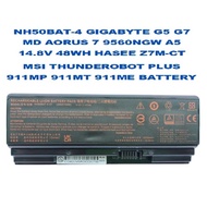 NH50BAT-4 GIGABYTE G5 G7 MD AORUS 7 9560NGW A5 14.8V 48WH HASEE Z7M-CT MSI THUNDEROBOT PLUS 911MP 91