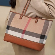 AIDRANI  womens handbag trend canvas lattice handbag large capacity tote bag shopping bag texture one shoulder womens bag
