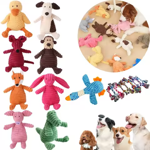 Corduroy Dog Toys Animal Plush Toys for Dog Squeaky Toys Dog Supplies Puppy Chew Toys Bite Resistant
