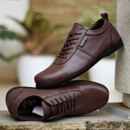 COD!! Sepatu Sneaker Kasual Pria Hitam Gladio Pansus Bahan Kulit Kerja Formal Nyaman Keren Santai Ba