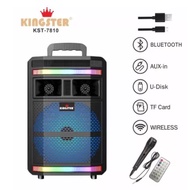 Kingster Portable Wireless Speaker 8" KST-7810 (Microphone Supported) Bluetooth Speaker - {Mzone}