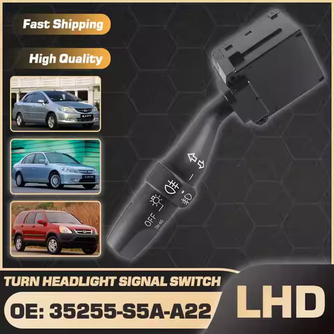 35255-S5A-A22 Car Turn Signal Headlight Switch For Honda City MK4 2006-2008 Honda Civic MK7 2002-200