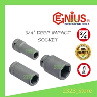 GENIUS TOOLS ¾" Dr . DEEP IMPACT SOCKET ( CR-Mo ) 17MM - 55MM