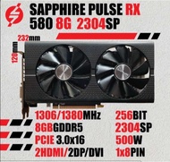 Ang Sapphire Gamit RX 580 Rx580 2304Sp 8G 8Gb 1X8pin D5 DUAL FAN AMD Graphic Graphics Card