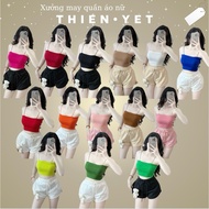 UN women's multi-colored plain Noodle crop top (real photo) for going out, work, or school - Thien S