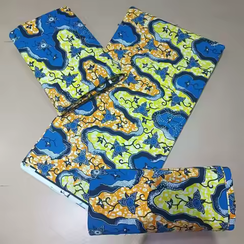 Nigerian Veritable Dutch Wax High Quality Ankara Fabrics African Real Wax With Stones 6 Yards Garmen