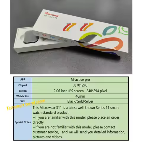 Series 11 Microwear S11 Smart Watch 46mm Size IWO Serie S 11 Smartwatch For Men Women