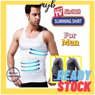 Slimming Singlet Kurus Lelaki Bengkung Lelaki Badan Slim Mens Tshirt Top -Slim N Lift