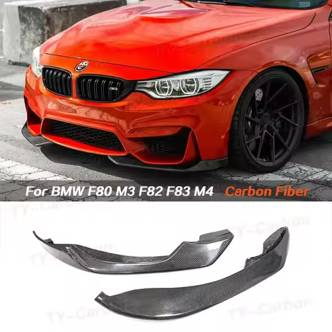 Front Bumper Lip Spoiler Splitters for BMW F80 M3 F82 F83 M4 Sedan Coupe 2014 - 2018 Real Carbon Fib