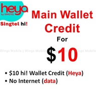 Singtel hi! heya $10 Wallet Credit | Heya | Mobile Topup | Recharge | Singtel hi | No Data