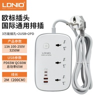LDNIO | ปลั๊กพ่วงหลายมาตรฐานพร้อมอะแดปเตอร์และ USB Type-C