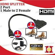Cable HDMI Splitter 1 Input Male to 2 Output Female FULL HD 1080
