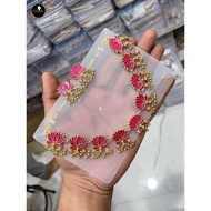 lotus floral necklace with earring.