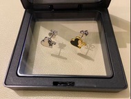 Agnes b 心形耳環 b logo heart shape earrings, authentic, 100% new 連原裝盒