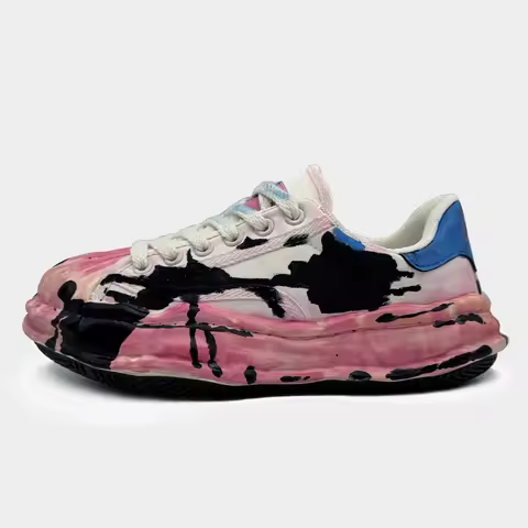 Women Shoes Man Retro Y2K Hand-painted Graffiti Punk Shell Street Sneakers Fashion Skate Shoe Couple