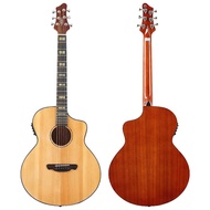 6 St Electric Acoustic Guitar 41 Inch Natural Color Folk Guitar Solid Wood Spruce Top With Quare Shell Inlay Fingerboard J61