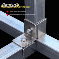 BACKOF Square Tube Connector, 40*40mm carbon steel Pipe Fixed Joint, Rack solderless galvanizing Fix