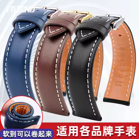 Watchband for Breitling Pilot/Aviation B01 Timing Challenger Series Elegant Leather Strap Men 20mm 2
