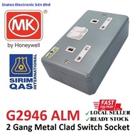 MK G2946ALM Double Metal Clad Switch Socket Outlet