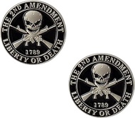 '2nd Amendment Right to Bear Arms Militia Liberty or Death 1789 Skull and Crossed Guns 1'' Lapel Pin