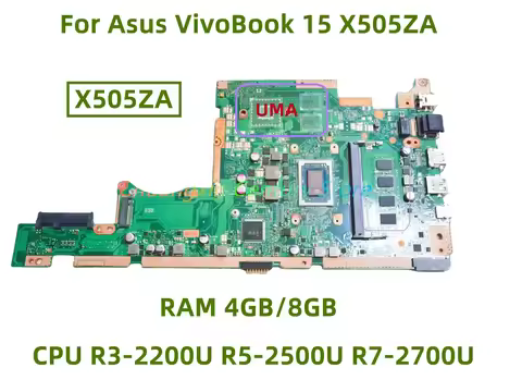 X505ZA Motherboard for Asus VivoBook 15 X505ZA laptop CPU R3-2200U R5-2500U R7-2700U UMA RAM 4GB/8GB